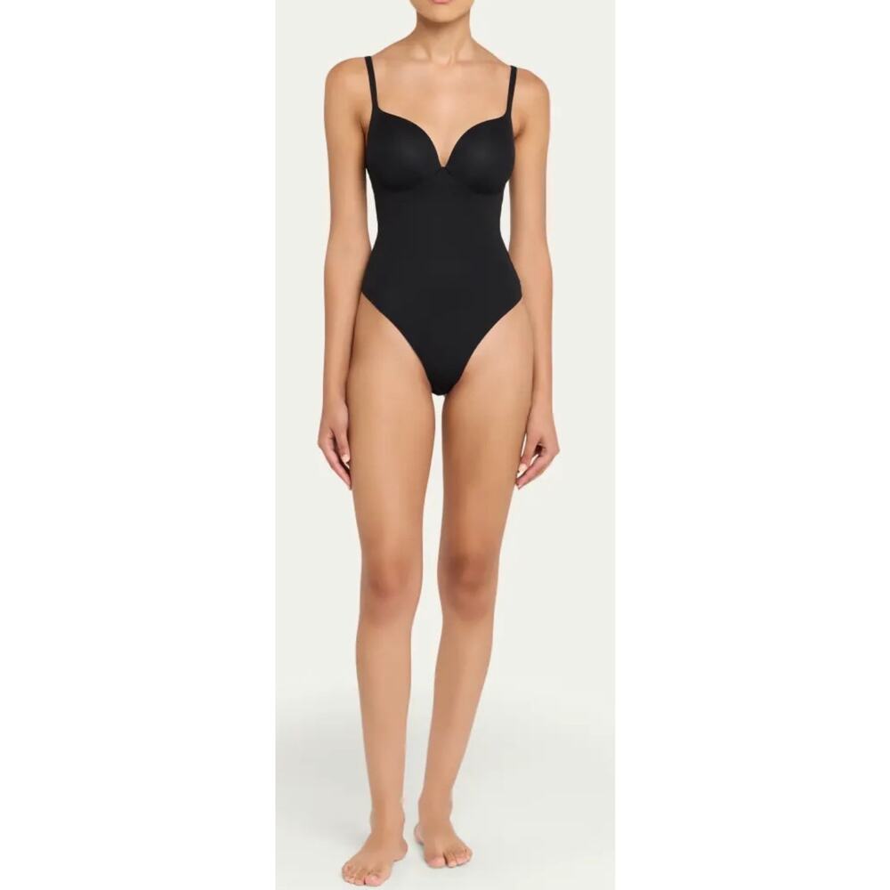Skims Super Push-up Thongs Bodysuit Black Women's XL New